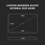 Size guide and dimensions of the Black Leather Laptop Sleeve for 15” and 16” Apple MacBook