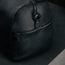 Side pocket on the Black Leather Weekend Duffle Bag