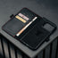 Card holder inside the Black with Red Detail Leather Case for Google Pixel 10 Pro Fold