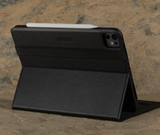 Black with Turquoise Leather Case for iPad Pro 11