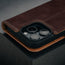 Dark Brown Leather Case for iPhone 16 Pro
