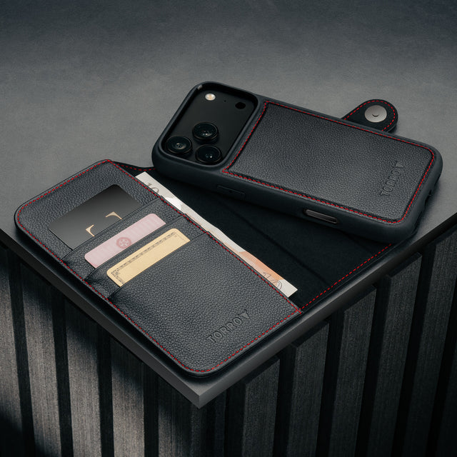 iPhone 17 Pro Detachable Wallet Case + Extra Cover Bundle (Mix and Match Leathers & Colours)