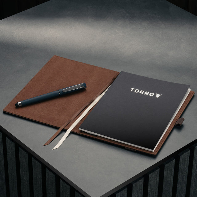 Dark Brown Leather A5 Notebook Cover