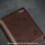 Monogrammed Dark Brown Trifold Leather Wallet