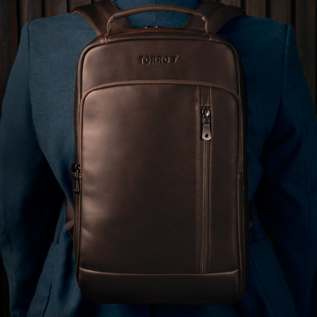 Dark Brown Leather Backpack