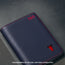 Navy Blue (with Red Stitching) Bifold Leather Wallet