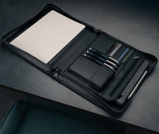 Black Leather A4 Conference Folder