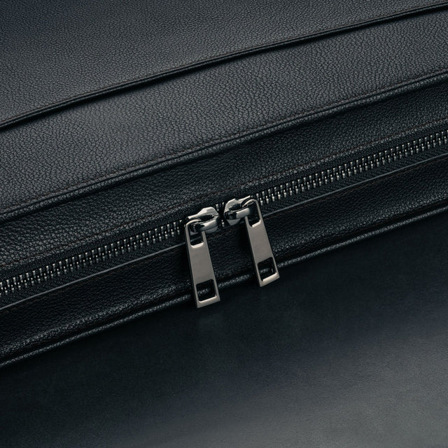 Zipped Black Leather A4 Conference Folder