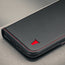 Close up of the Black with Red Stitching Leather Case for the Google Pixel 11 Pro Fold