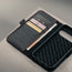 Card slots inside the Black with Red Stitching Leather Case for the Google Pixel 11 Pro XL