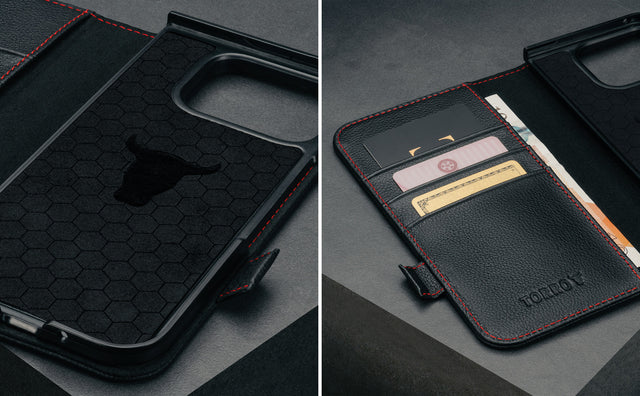 Google Pixel 9 Pro Fold Leather Wallet Case (2024) Feature Focus