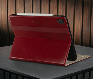 Stand function of the Red Leather Case for iPad Air 11" (2024)