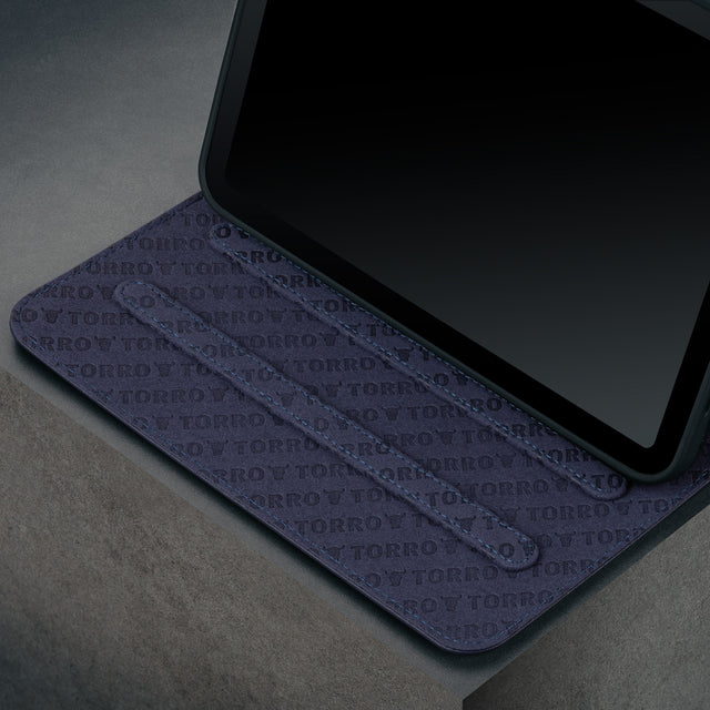 Multiple viewing angles of the Navy Blue Leather Case for iPad mini 6 (2021)