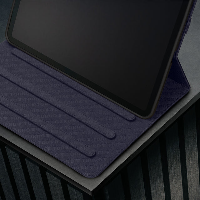 Multiple viewing angles of the Black Leather Case for Apple iPad Pro 11