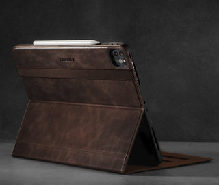 Integrated stand function in the Dark Brown Leather Case for iPad Pro 12.9-inch