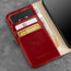 Card storage in the Red Leather Stand Case for iPhone 12 Pro Max