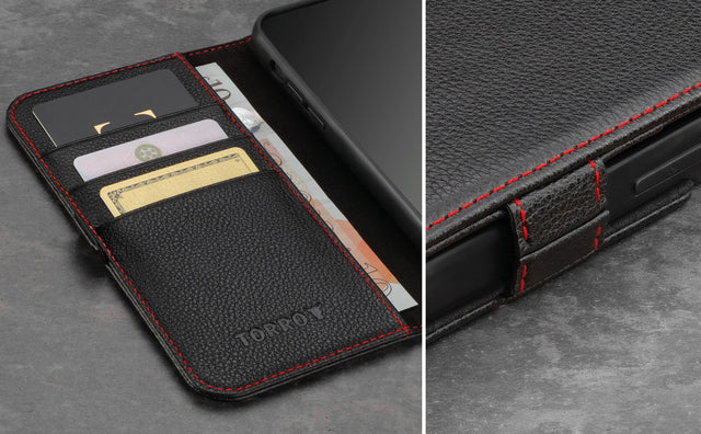 Apple iPhone 12 Mini Leather Wallet Case (with Stand function) Feature Focus