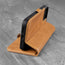 Integrated stand function of the Tan Leather Folio Case for iPhone 13