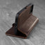 Integrated stand function of the Dark Brown Leather Phone Case for iPhone 13 Pro Max