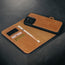 Card slots and detachable cover of the Maroon Nubuck Leather Case (with detachable cover) for iPhone 15 Pro Max