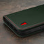 Green with Red Detail Leather Wallet Case for iPhone 15 Pro Max