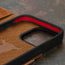 Geometric microfibre lined frame with advanced GEO-AS-3 protection of the Tan Leather Wallet Case for iPhone 15 Pro