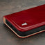 Red Leather Wallet Case for iPhone 15