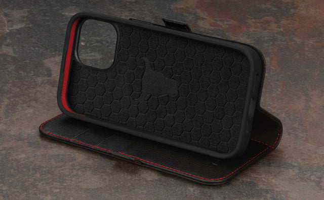 Apple iPhone 15 Plus Leather Wallet Case (with Stand Function) Feature Focus