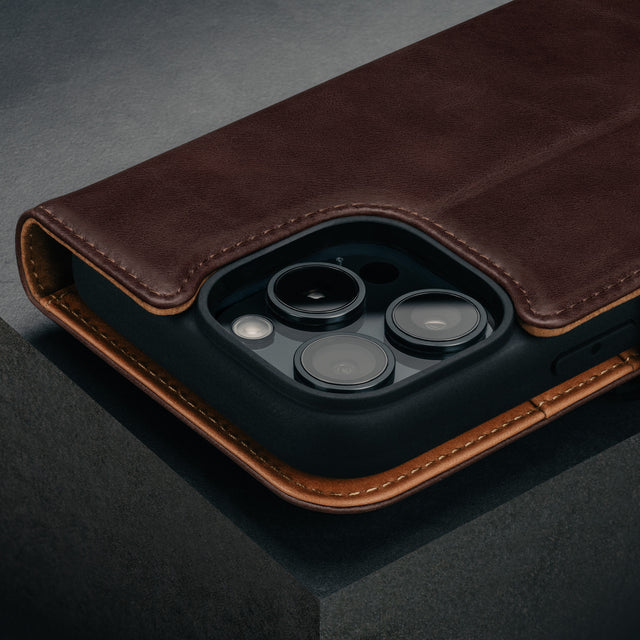 Dark Brown Leather Case for iPhone 16 Pro Max