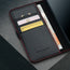 Card slots inside the Black Leather with Red Detail Leather Case for iPhone 16 Pro Max