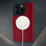Crimson Leather Case for iPhone 16 Pro Max