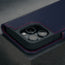 Camera cutout on the Navy Blue Leather Case for iPhone 16 Pro Max