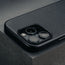 Camera cutout on the Black Leather Slimline Bumper Case for iPhone 16 Pro