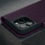 Camera cutout on the Purple Leather Case for iPhone 16 Pro