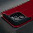 Camera cutout on the Red Leather Case for iPhone 16 Pro