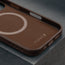 Microfibre lining of the Dark Brown Leather Slimline Bumper Case for iPhone 16