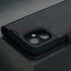 Camera cutout on the Black with Red Detail Leather Case for iPhone 16