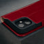 Camera cutout on the Red Leather Case for iPhone 16