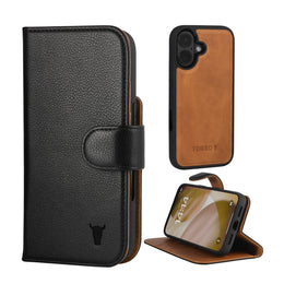 Black Leather Detachable Case for iPhone 17