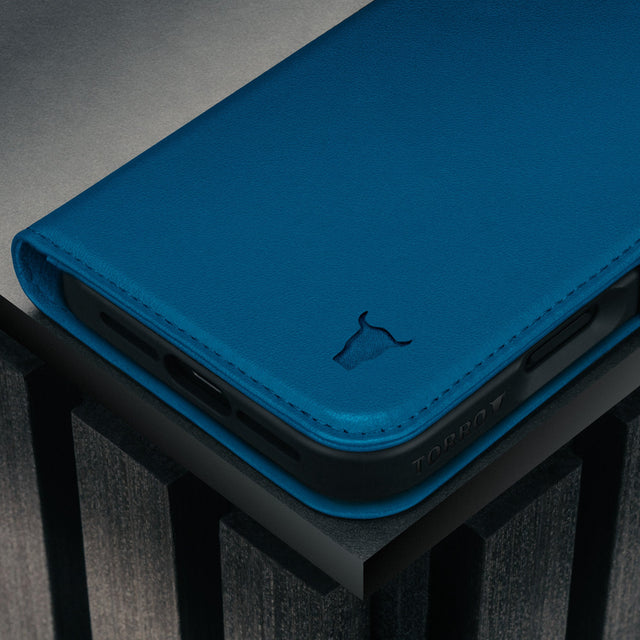 Cobalt Blue Leather Case for iPhone 17 Pro Max