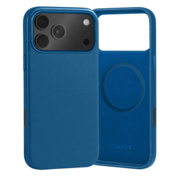 Slimline Cobalt Blue Leather Bumper Case for iPhone 17 Pro