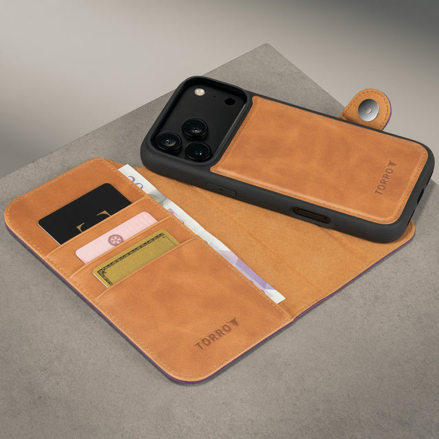 Bumper and cover from the Dark Cherry Leather Detachable Case for iPhone 17 Pro Max