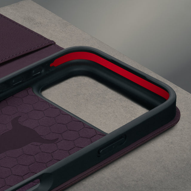 Advanced protection in the Dark Cherry Leather Case for iPhone 17 Pro Max