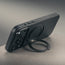 Stand function of the Black Leather Bumper Case with Rotating Stand for iPhone 17 Pro