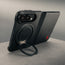 Rotating stand function of the Black with red detail Leather Folio Case (with Rotating Stand) for the iPhone Ultra