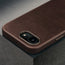 Camera cutout on the Dark Brown Slimline Leather Bumper Case for iPhone SE4 (2025)