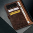 Card slots inside the Dark Brown Leather Wallet Case for iPhone SE4 (2025)