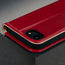 Camera cutout of the Red Leather Wallet Case for iPhone SE4 (2025)