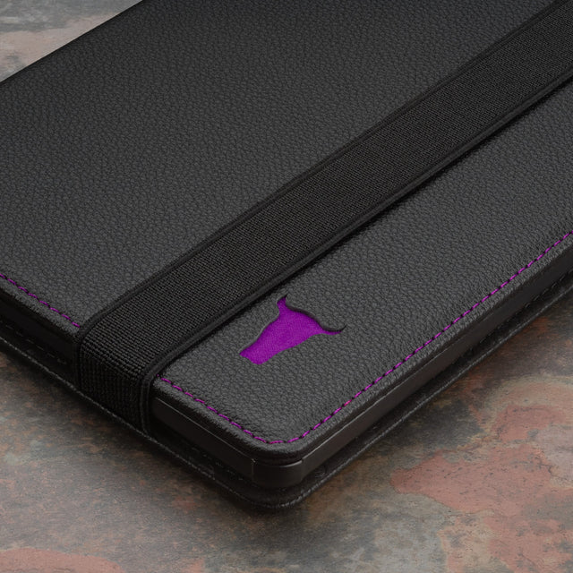 Black with Purple Leather Case for Kindle Paperwhite