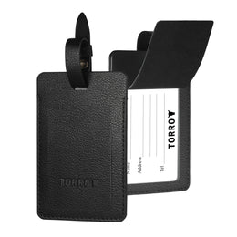 Black Leather Luggage Tag